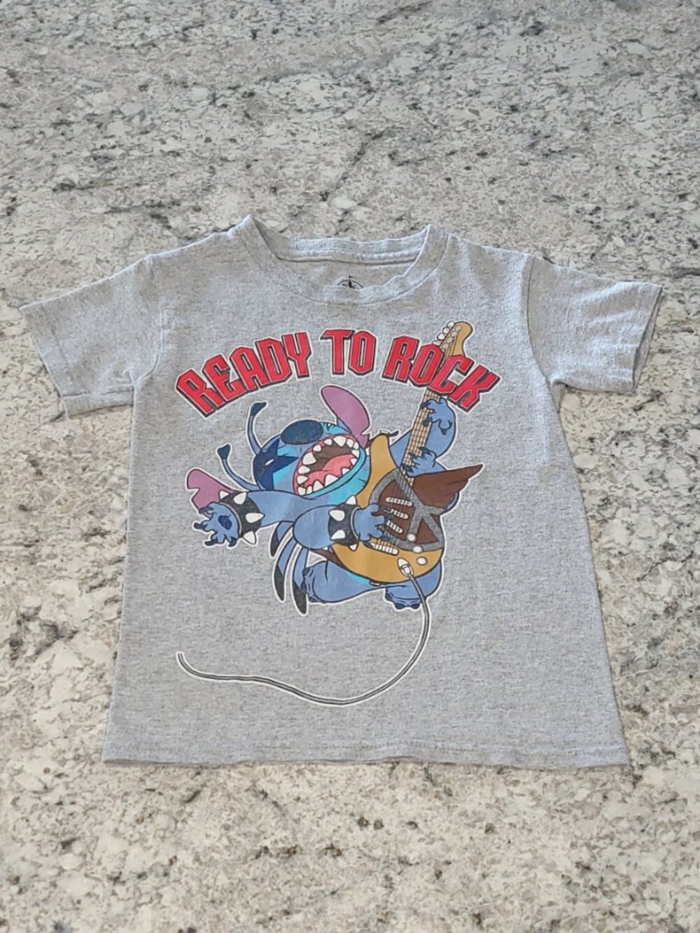 Disney Stitch Ready to Rock Graphic T-Shirt Gray XS Kids